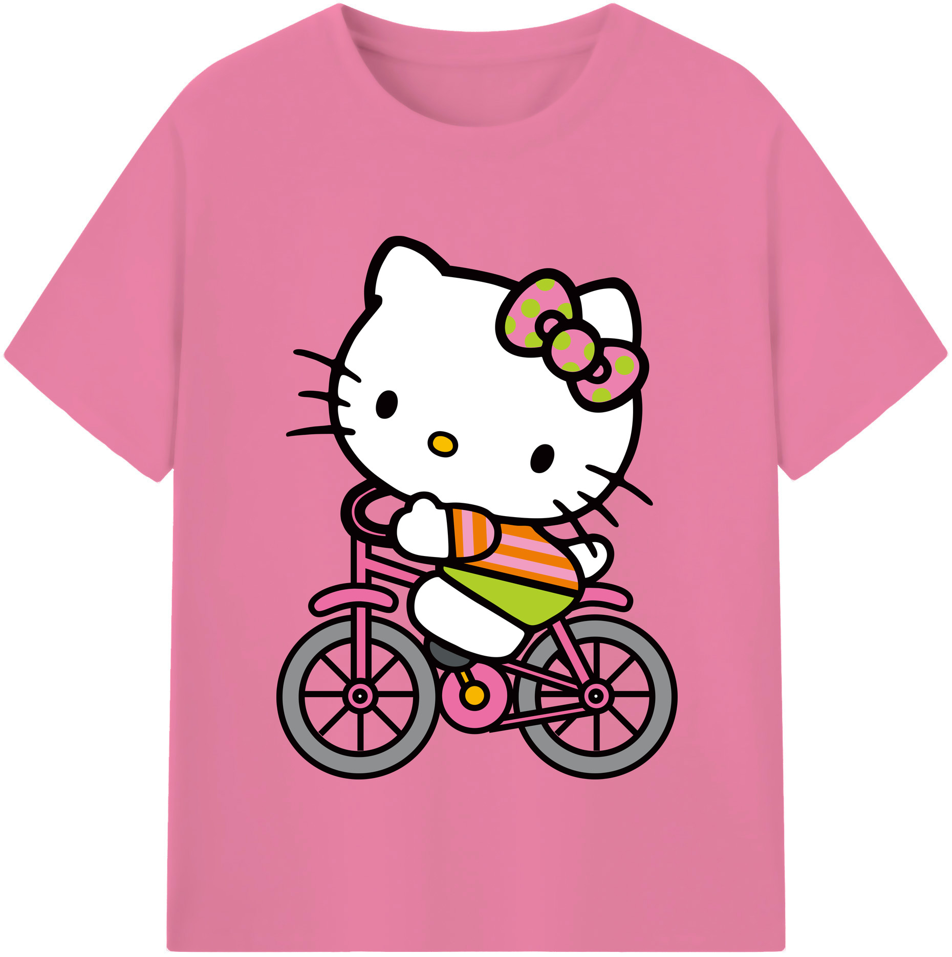 （画像用） Hello Kitty ハローキティ 綿100％半袖Tシャツ（フロントプリント）